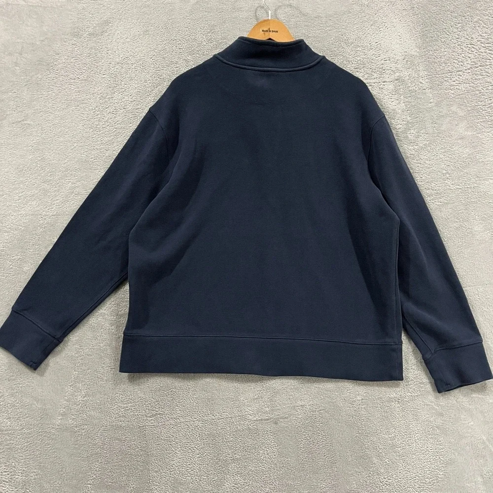 Banana Republic Sweater Mens XL 1/4 Zip Heavyweight Preppy Navy‎ Blue Academia